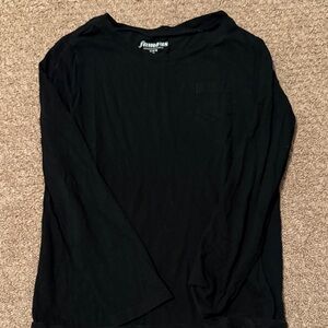 Famous Black Long Sleeve Kids Tee